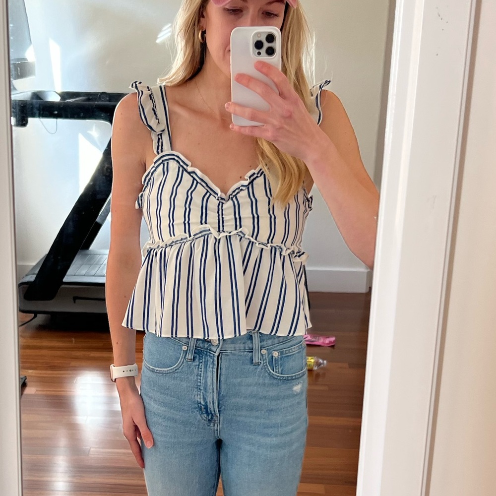 Blue and White Top